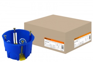 Установочная коробка СП D68х45мм, саморезы, пл. лапки, синяя, IP20, TDM - фото, цены, купить