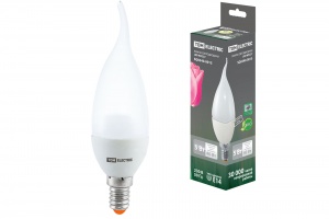 Лампа светодиодная WFC37-5 Вт-220 В -3000 К–E14 (свеча на ветру) TDM - фото, цены, купить