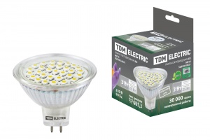 Лампа светодиодная MR16-3 Вт-220 В -4000 К–GU 5,3 SMD TDM - фото, цены, купить
