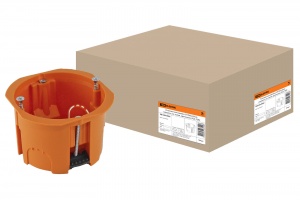 Установочная коробка СП D65х45мм, саморезы, пл. лапки, оранжевая, IP20, TDM - фото, цены, купить