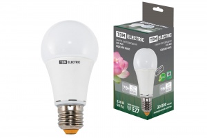 Лампа светодиодная (шар) А60 - 7 Вт-220 В -4000 К–E27 TDM - фото, цены, купить