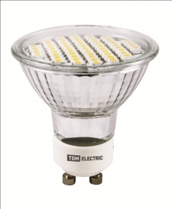 Лампа светодиодная PAR16-5 Вт-220 В -3000 К–GU 10 SMD TDM - фото, цены, купить