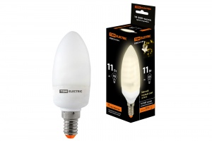 Лампа энергосберегающая КЛЛ-С-11 Вт-2700 К–Е14 TDM (mini) - фото, цены, купить