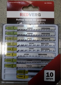Набор пилок для лобзика Redverg по дереву 7 типов, 10шт - фото, цены, купить