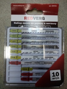 Набор пилок для лобзика Redverg универсальный 7 типов, 10шт - фото, цены, купить