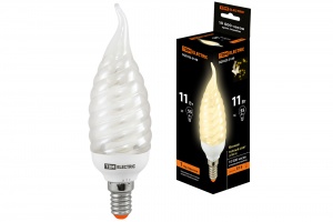 Лампа энергосберегающая КЛЛ-СTW-11 Вт-2700 К–Е14 TDM (витая свеча на ветру) (mini) - фото, цены, купить