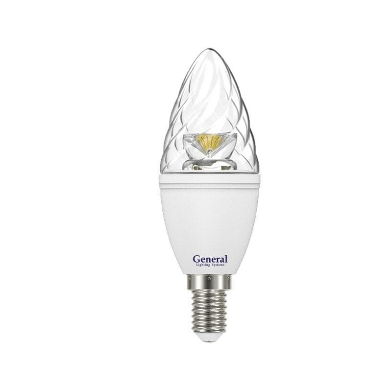 Лампа светодиодная (декоративная свеча) GENERAL 6w Е14 4500К - фото, цены, купить