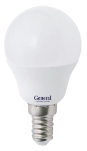 Лампа светодиодная (шар) GENERAL 10w Е14 6500К - фото, цены, купить