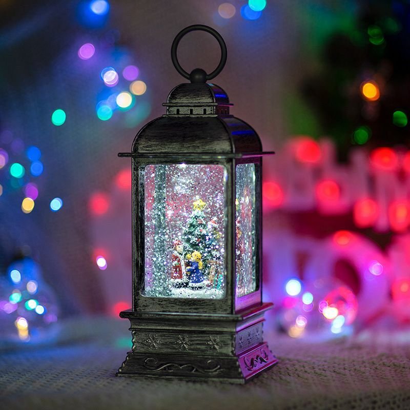 Фонарь декоративный с эффектом снегопада и подсветкой «Рождество», белый - фото, цены, купить