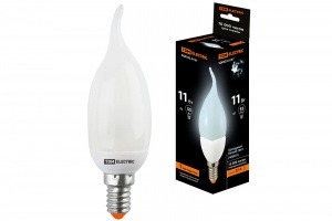 Лампа энергосберегающая КЛЛ-СW-11 Вт-4000 К–Е14 TDM (свеча на ветру) (mini) - фото, цены, купить