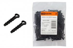Дюбель-хомут ДХП-8 для плоского кабеля 5-8мм нейлон черный (100шт) TDM - фото, цены, купить