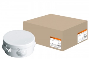 Распаячная коробка ОП D85х40мм, крышка, IP54, 4вх. TDM - фото, цены, купить