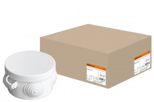 Распаячная коробка ОП D65х40мм, крышка, IP54, 4вх. TDM - фото, цены, купить