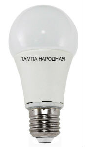 Лампа светодиодная НЛ-LED-A60-12 Вт-230 В-6500 К-Е27, (60х112 мм), Народная - фото, цены, купить