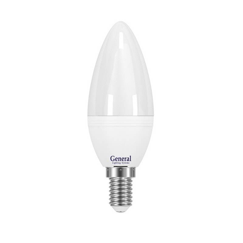 Лампа светодиодная (свеча) GENERAL 7w Е14 4500К - фото, цены, купить