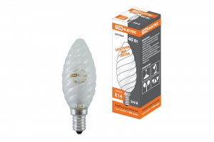 Лампа накаливания "Витая свеча" матовая 40 Вт-230 В-Е14 TDM  - фото, цены, купить