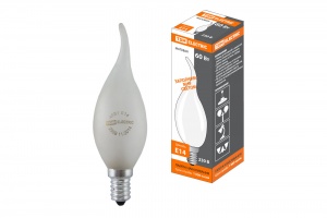 Лампа накаливания "Свеча на ветру" матовая 60 Вт-230 В Е14 TDM  - фото, цены, купить